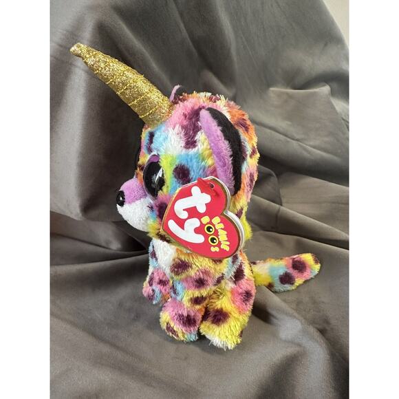 Ty Beanie Boos 6" Giselle the Leopard Unicorn 2021 Bean Bag Plush No Tag - Picture 7 of 9